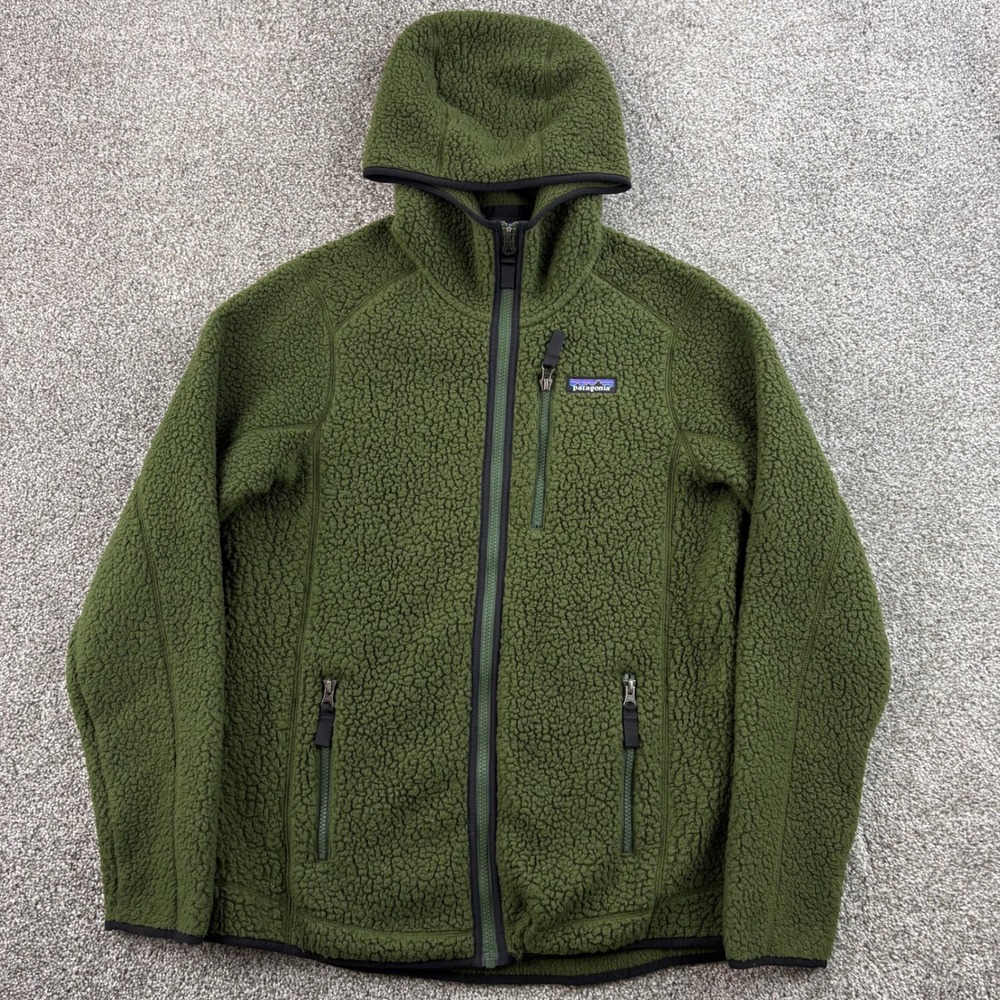 Patagonia Retro Pile Hoody Jacket Women's L Green Fleece Sherpa 22805